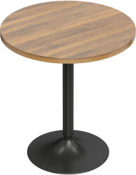 HOMCOM Masă de bar rotundă 60 cm, masă înaltă de bucătărie cu piciorușe antiderapante, pentru bucătărie, living, nuc | Aosom Romania (83A-438V00WN)