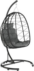 Outsunny Fotoliu suspendat Outdoor Fotoliu suspendat Egg Chair, rezistent la intemperii, incl. perne, 102 cm x 102 cm x 195 cm, Gri închis | Aosom Romania (867-210V00BK)