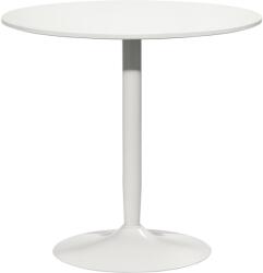 HomCom Masă de bucătărie pentru 2 persoane, blat rotund Ø80 cm, MDF și oțel, antiderapant, Alb, 75H cm | Aosom Romania (835-951V01WT)