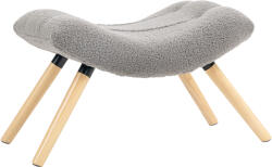 HOMCOM Taburet modern cu husă din fleece și picioare din lemn, tapițat, pentru cameră de zi, dormitor, hol, Gri deschis | Aosom Romania (838-482V00LG)