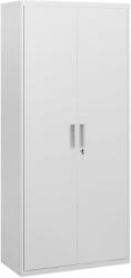 HomCom Dulap de Depozitare pentru Birou cu 5 Niveluri, Dulap Metalic cu 2 Uși și 4 Rafturi Reglabile, 80x40x180 cm, Alb (924-084V00WT) Dulap arhivare