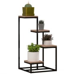 Outsunny Stand de Flori pe 4 Niveluri, Raft de Colt pentru Plante, Suport de Expunere pentru Ghivece, pentru Camera de Zi, Terasa, Balcon, Maro (845-961V00LR)
