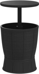 Outsunny Masă-Frigider pentru Exterior 41 L 3 în 1 Cool Bar Masă Auxiliară cu Înălțime Reglabilă Găleată pentru Gheață Capac Rabatabil Negru | Aosom Romania (84G-792V00BK)