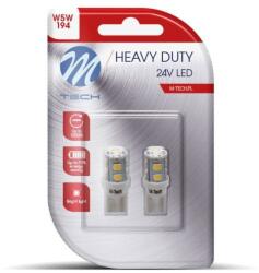 m-tech HEAVY DUTY W5W W2.1x9.5d 24V 9LED, fehér, 2db (LB918W)