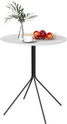 Outsunny Masă de grădină rotundă Ø 60 cm, masă de terasă cadru din oțel, pentru interior și exterior, gri închis | Aosom Romania (84G-713V00CG)