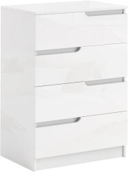 HOMCOM Comodă Modernă, Dulap, 4 Sertare, Placă de Pal, Dispozitiv Anti-Răsturnare, Amortizoare pentru Picioare, Alb | Aosom Romania (831-905V91WT) Comoda