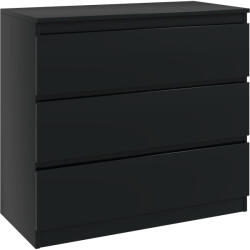 HOMCOM Comodă cu 3 sertare, mobilier de depozitare cu design curat pentru dormitor, interior, 80l x 39P x 73H cm | Aosom Romania (831-538V80BK) Comoda