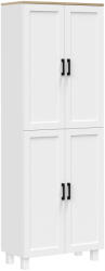 HOMCOM Dulap de Bucătărie cu 5 Rafturi Reglabile și 4 Uși, 60x30x170, 5 cm, Alb | Aosom Romania (835-925V80WT)