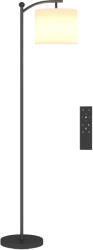 HomCom Lampă de Podea LED Reglabilă cu Telecomandă și Temporizator, Negru | Aosom Romania (B31-544V90BK)