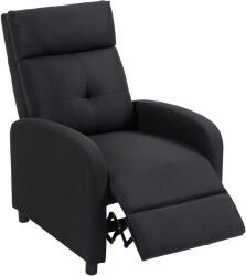 HOMCOM Fotoliu Reclinabil Fino a 155° Con Suport pentru Picioare In Material Textil Negru | Aosom Romania (839-863V80BK)
