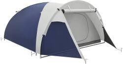 Outsunny Cort de camping 3/4 persoane în formă de dom ușor ventilat cu uși cu fermoar 320 x 240 x 130 cm bleu foncé gri deschis | Aosom Romania (A20-325V00DB) Cort