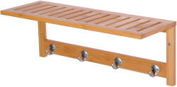 HOMCOM Cuier de Perete Raft Cuier in Bambù, 50x17x20cm | Aosom Romania (831-198)