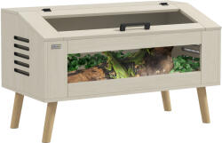 PawHut Terariu pentru reptile, vivarium pentru șerpi 140L cu ferestre din sticlă securizată, capac, 100 x 50 x 60 cm | Aosom Romania (D40-037V01AK)