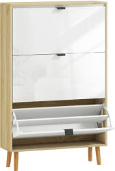 HomCom Dulap de pantofi subțire modern cu 3 sertare rabatabile pentru 24 de perechi de pantofi, Alb | Aosom Romania (837-627V03WT) Pantofar