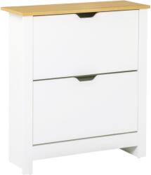 HomCom Dulap Hol, Capacitate 12 Perechi Max, dulap pantofi cu 2 Rafturi Reglabile și Detașabile, 72x26x80 cm, Alb | Aosom Romania (837-062WT) Pantofar