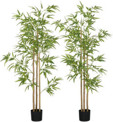 HOMCOM Plantă artificială Bambus copac artificial înălțime 180 cm cu ghiveci, decor interior, foarte realist | Aosom Romania (830-798V03GN)