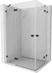 Mexen Lunar Duo, csuklós zuhany 120 x 70 cm, 8 mm átlátszó üveg, fekete profil, 834-120L-070P-70-00 (834-120L-070P-70-00)