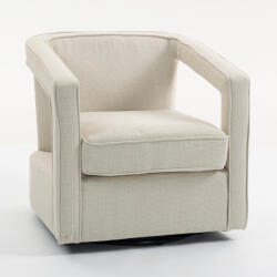 HOMCOM Fotoliu pentru living rotativ 360° Loungesessel Relaxsessel cu spătar și cotiere monobloc 77 x 75 x 72 cm Bej | Aosom Romania (83B-613V00BG)