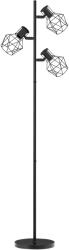 HomCom Lampă de Podea cu 3 Lumini Reglabile și Întrerupător cu Buton, Lampă Modernă din Metal, 41x28x169 cm, Negru | Aosom Romania (B31-492V90BK)