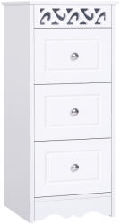 HOMCOM Comodă Baie Elegantă Lemn cu 3 Sertare Design Compact 29.8x29.8x68.5cm Alb | Aosom Romania (834-196) Comoda