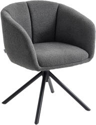 HOMCOM Fotoliu, scaun tapițat cu coajă de șezut confortabilă, rotativ, tapițerie plăcută, până la 120 kg, Gri închis | Aosom Romania (83B-169V00CG)