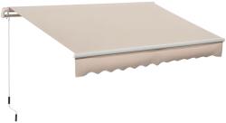 Outsunny Copertină Extensibilă pentru Exterior, Copertină Roll-Up cu Deschidere Manivelă, 295x200 cm, Bej | Aosom Romania (840-149V00BG)
