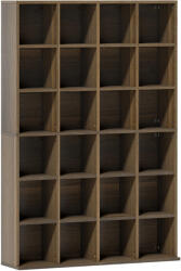 HOMCOM Mobilier de depozitare multimedia 456 CD/ 336 DVD - bibliotecă din lemn cu rafturi reglabile, 89 x 130, 5 cm, maro | Aosom Romania (836-014V02BN)