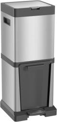 HomCom Coș de gunoi 20+14L cu pedală, capac, compartiment basculant, coșuri interioare detașabile, oțel inoxidabil 32, 5 x 31, 5 x 78 cm Argintiu | Aosom Romania (851-043V00SR) Cos de gunoi