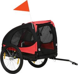 PawHut Remorcă pentru câini, remorcă pliabilă pentru biciclete, rezistentă la apă, textil Oxford, metal, 140 x 71 x 83 cm, Roșu | Aosom Romania (D00-169V00RD)