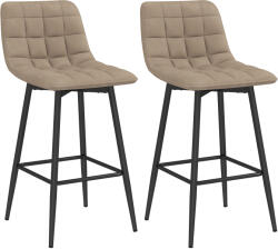 HOMCOM Scaune de bar nordic 84 cm maro din catifea si metal | Aosom Romania (835-271V00BN)