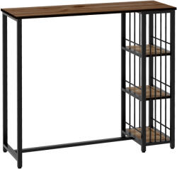 HOMCOM Masa de bar masa inalta de bucatarie mange-debout cu rafturi 120 x 40 x 105 cm picior otel negru | Aosom Romania (83A-017V00BN)
