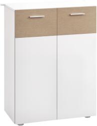Kleankin Dulap de Podea pentru Baie cu 2 Uși și Rafturi Interioare Reglabile Mobilier Auxiliar din Lemn Multifuncțional pentru Living Bucătărie Dining 60x30x85 cm Alb | Aosom Romania (834-373)