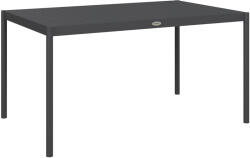 Outsunny Masă de Grădină cu Lamele, Dimensiuni 145x90 cm, Masă de Dining pentru 6 Persoane, Rectangulară, din Aluminiu și Oțel, pentru Curte, Terasă, Balcon și Exterior, Gri Închis | Aosom Romania (84G-377V00C