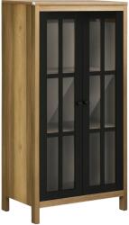 HOMCOM Dulap pentru Bucătărie Modern cu Uși din Sticlă, Ideal pentru Sufragerie și Birou, Design Contemporan, Maro | Aosom Romania (838-343V00BN) Comoda