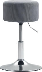 HOMCOM Taburet Înalt de Bucătărie Reglabil în Înălțime 52-66 cm Tapitat cu Catifea Rotativ 360° Gri | Aosom Romania (83A-301V00GY)