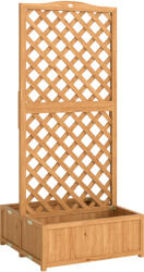 Outsunny Jardinieră cu grilaj din lemn pentru plante cățărătoare cu 2 cutii pliabile Base de Listones 73x70x170 cm Natural | Aosom Romania (84H-547V00BN)