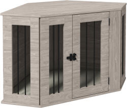 PawHut Cușcă pentru câine, cușcă, design colțar, incl. încuietoare, 1 pernă de odihnă, 104 x 55 x 63 cm, Maro | Aosom Romania (D02-167V01WN)