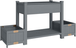 Outsunny Strat Înălțat pentru Grădină, Jardinieră cu Raft, 149x46x76cm, Gri | Aosom Romania (84H-541V00GY)