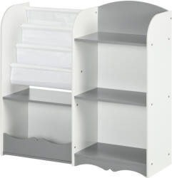 ZONEKIZ Raft pentru jucării pentru copii Mobilier dormitor din lemn, mobilier pentru sufragerie și creșă, 85x26x84cm, gri ZONEKIZ | Aosom Romania (311-060V80GY)