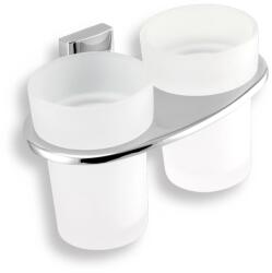 Novaservis - Dupla fogkefe tartó, üvegpaszta Metalia 12 króm, 0257.0 (0257.0)