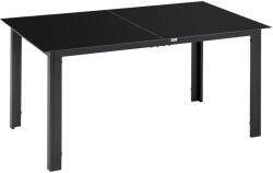 Outsunny Masă de Grădină cu Blat din Sticlă Temperată 150x90 cm pentru 6 Persoane, Masă de Luat Prânzul din Aluminiu pentru Exterior, Patio, Terasă, Balcon, Negru | Aosom Romania (84G-097V00BK)