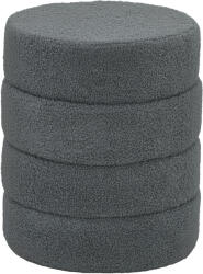 HOMCOM Taburet, rotund, cu blană de ursuleț, până la 120 kg, Ø40x45H cm, Gri închis | Aosom Romania (838-460V00CG)