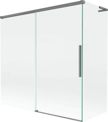 Mexen Rox, L tolóajtós, kétszárnyú kádparaván 160 + 75 x 150 cm, 8 mm-es átlátszó üveg, grafit profil, 8C9L-160-075-95-00 (8C9L-160-075-95-00)
