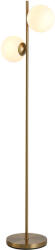 HomCom Lampă de Podea cu 2 Lumini și Abajururi Sferice, Lampă de Podea cu Comutator de Picior, Soclu E27, 39x28x165 cm, Aur | Aosom Romania (B31-146V90GD)