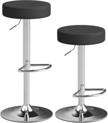 HOMCOM Set 2 Scaune de Bar din Piele PU, Rotative, Înălțime Reglabilă pentru Bucătărie, Negru | Aosom Romania (83A-485V00BK)