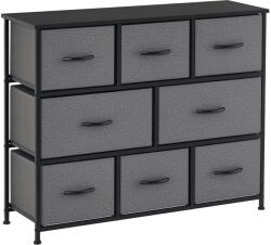 HOMCOM Comodă Chiffonnier Mobilier de Depozitare 8 sertare Pliabile din Țesătură 100 x 30 x 78, 5 cm Gri închis | Aosom Romania (831-405V80) Comoda