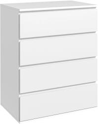 HOMCOM Comodă cu 4 Sertare, Organizator de Depozitare cu Ghidaje Metalice și Mânere cu Caneluri, 60x40x80 cm, Alb | Aosom Romania (831-690V80WT) Comoda
