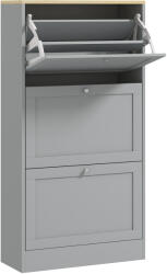 HomCom Dulap pentru pantofi 18 perechi, dulap cu 3 sertare abatabile, polițe reglabile, 60x23, 5x115cm, gri | Aosom Romania (837-399V80GY) Pantofar