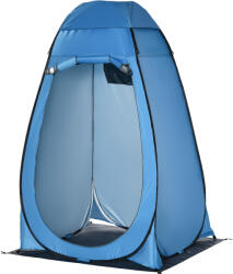 Outsunny Cort de Duș pentru Camping cu Ușă cu Fermoar, Geantă de Transport și Buzunar, 126x124x189 cm, Albastru | Aosom Romania (A20-258BU)