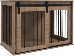 PawHut Căsuță Multifuncțională pentru Câini Mari, Culcuș pentru Câini cu Ușă Culisantă, 98x58x61 cm, Maro | Aosom Romania (D02-169V02WN)